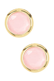 Rose Crystal 7mm Post Earrings In Gold - GF