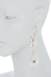 Freshwater Pearl & Leaf Statement Earrings - SF
