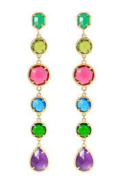 Amethyst & Mixed Crystal Drop Earrings - GF
