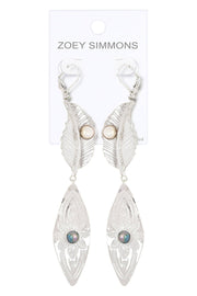 Freshwater Pearl & Leaf Statement Earrings - SF
