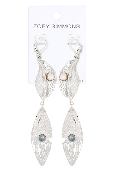 Freshwater Pearl & Leaf Statement Earrings - SF