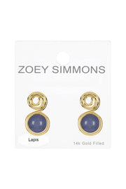 Lapis Spiral Stud Earrings In Gold - GF
