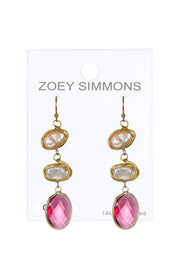 Crystal & Freshwater Pearl Drop Earrings - GF