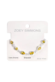 Citrine CZ Station Bracelet - SF