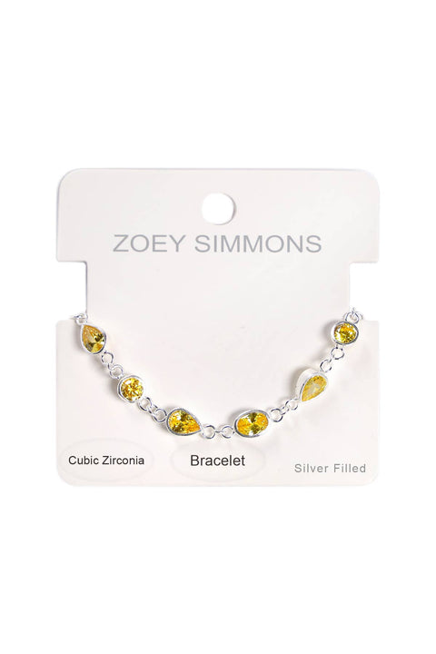 Citrine CZ Station Bracelet - SF