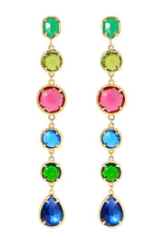 Labradorite Doublet & Mixed Crystal Drop Earrings - GF