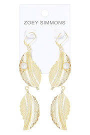 Freshwater Pearl & Leaf Statement Earrings - GF