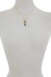 Rainbow Titanium Quartz Prism Pendant Necklace - GF
