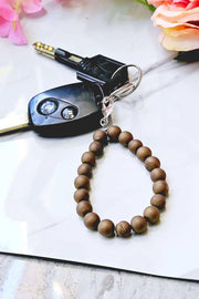 Gold Druzy 8mm Mala Beads Keychain - SF/GF