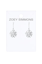 Sterling Silver Snowflake Drop Earrings - SS