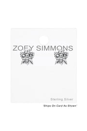 Sterling Silver Butterfly Stud Earrings - SS