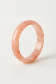 Natural Golden Silk Jade Bangle in Peach Glow