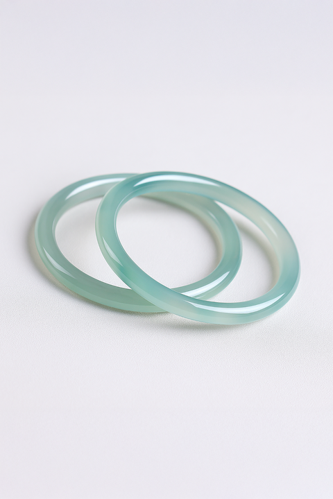 Natural Misty Green Chalcedony Bangle