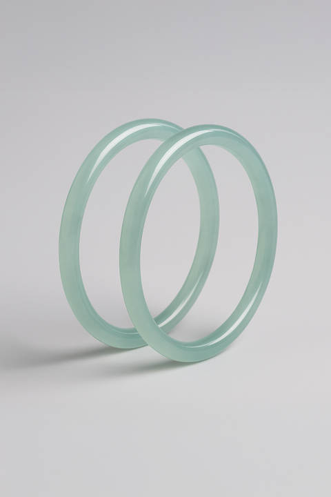 Natural Misty Green Chalcedony Bangle