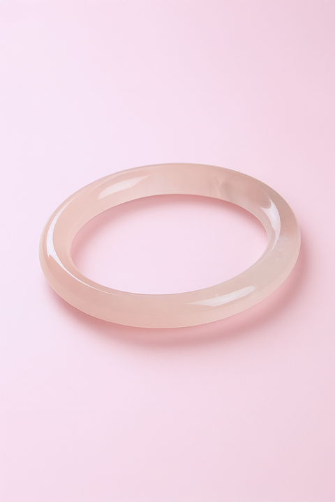 Natural Ice Blush Pink Afghan Jade Bangle