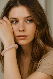 Natural Ice Blush Pink Afghan Jade Bangle