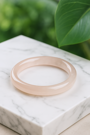 Natural Ice Blush Pink Afghan Jade Bangle