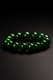 Premium Natural Hetian Jade Beaded Stretch Bracelet