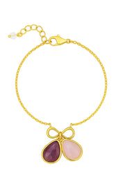 Amethyst & Rose Quartz Infinity Bracelet - GF