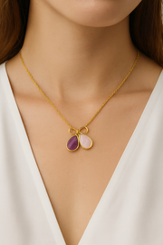 Amethyst & Rose Quartz Infinity Necklace - GF