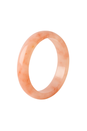 Natural Golden Silk Jade Bangle in Peach Glow