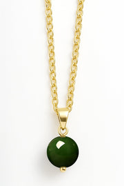 14k Vermeil Natural Hetian Jade Bead Necklace - VM