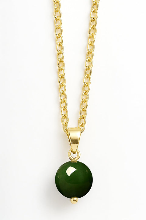 14k Vermeil Natural Hetian Jade Bead Necklace - VM