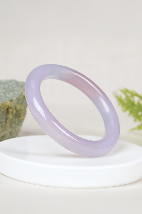 10mm Natural Purple Chalcedony Bangle