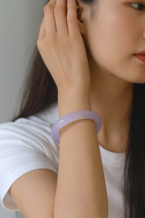 10mm Natural Purple Chalcedony Bangle