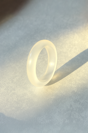 Frosted White Imitation Jade Ring