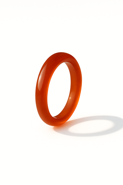 Burnt Orange Imitation Jade Ring