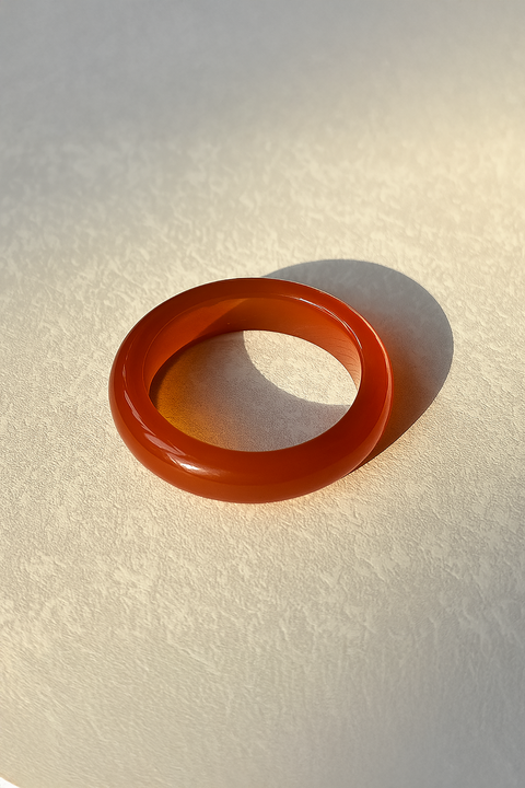 Burnt Orange Imitation Jade Ring