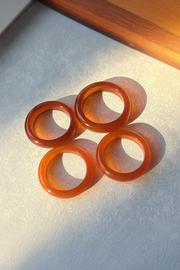 Burnt Orange Imitation Jade Ring