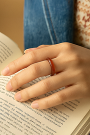 Burnt Orange Imitation Jade Ring