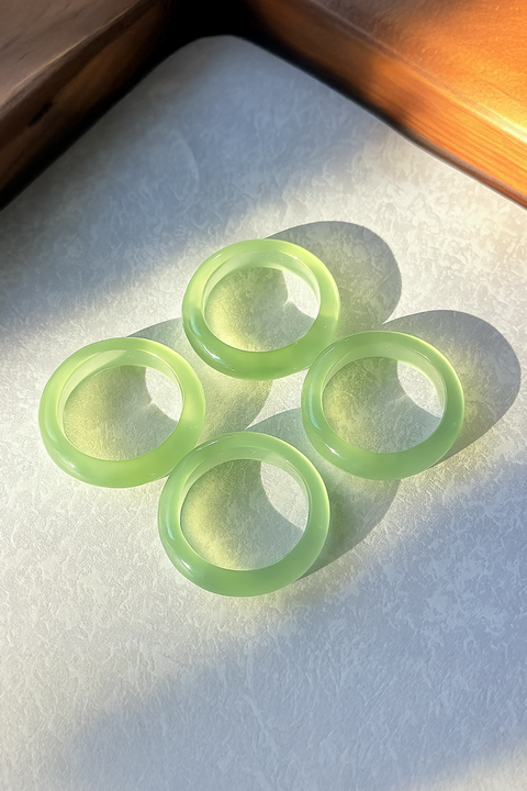 Olive Mist Imitation Jade Ring
