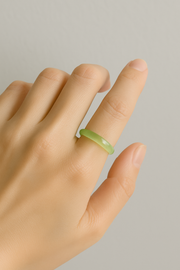 Olive Mist Imitation Jade Ring