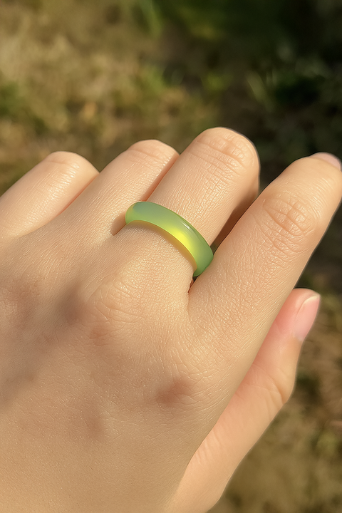 Olive Mist Imitation Jade Ring