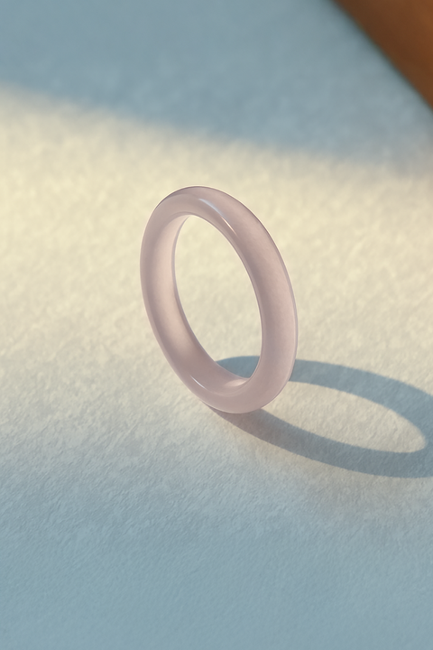 Blush Pink Imitation Jade Ring