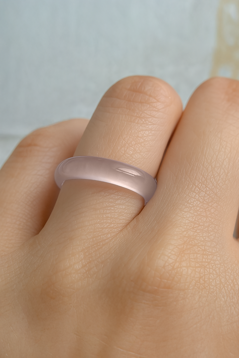 Blush Pink Imitation Jade Ring