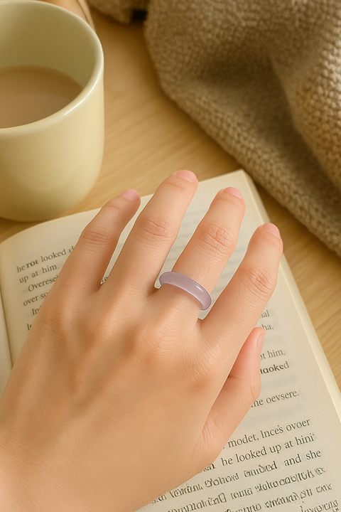Blush Pink Imitation Jade Ring