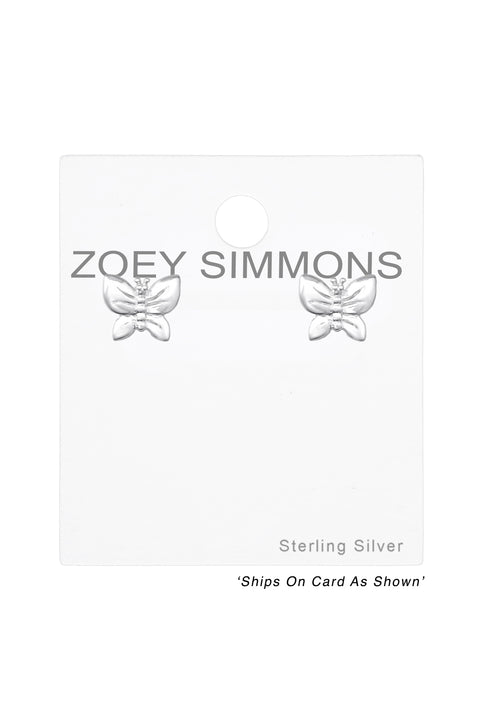 Sterling Silver Butterfly Ear Studs - SS