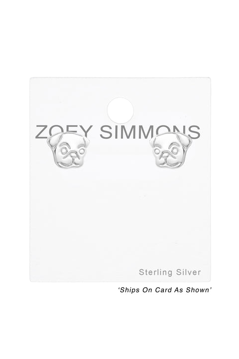 Sterling Silver Dog Ear Studs - SS