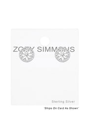 Sterling Silver Flower Ear Studs - SS