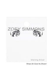 Sterling Silver Elephant Ear Studs - SS