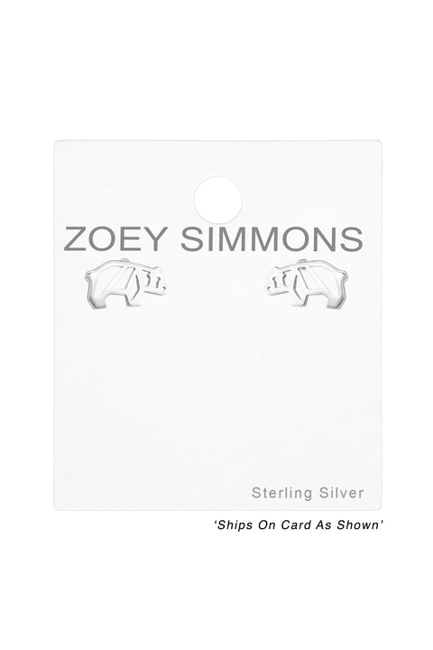 Sterling Silver Bear Ear Studs - SS