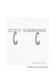 Sterling Silver Half Hoop Ear Studs - SS