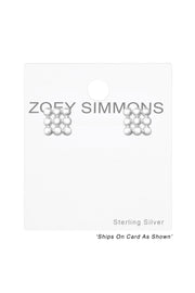 Sterling Silver Square Ear Studs - SS