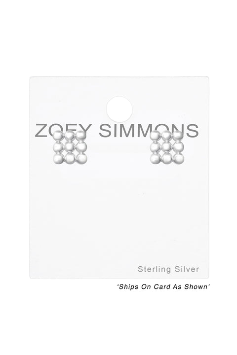 Sterling Silver Square Ear Studs - SS