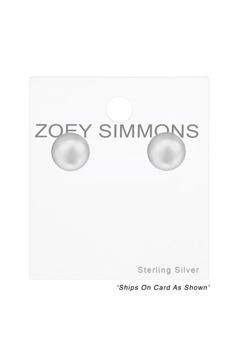 Synthetic Pearl 8mm Ear Studs - SS