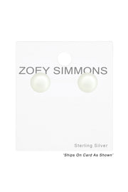 Sterling Silver Round 4mm Ear Studs With Pearl - SS